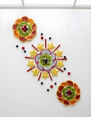 Colorful Floral Mandala Decoration on White Background