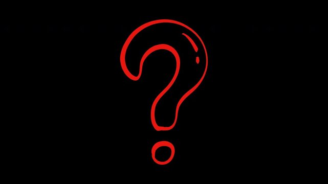 Red question mark animation with a transparent background.  Alpha Channel.