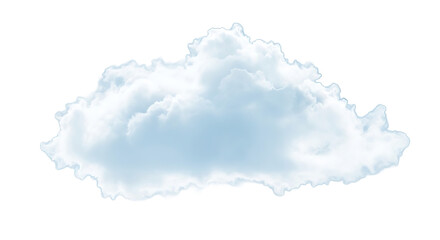 Fluffy white cloud against a in a serene atmosphere on transparent background