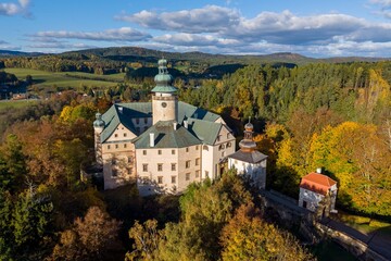 Panoramic view of castle Lemberk. Czech Republic