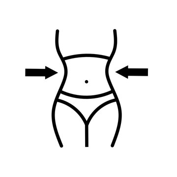 slim body icon on white background