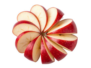 red apple sliced ,isolated on transparent png
