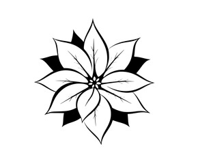 Obraz premium Elegant Black White Artwork Flower Decorative Scrolls Leaves Design | Clean, isolated vector art for creative projects.