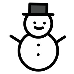 Snowman Icon – Flat Christmas Vector