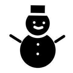 Snowman Icon Flat Christmas Vector