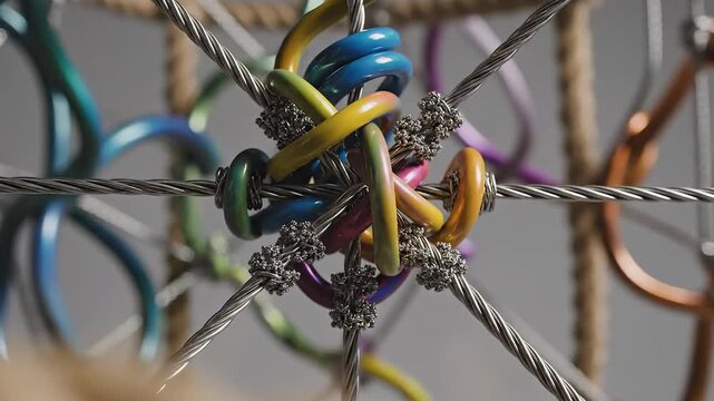 Intricate Wire Sculpture A CloseUp Look at Abstract Art.