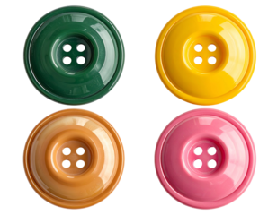 Four colorful buttons on black background