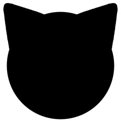 シンプルな黒猫のシルエットアイコンイラスト素材