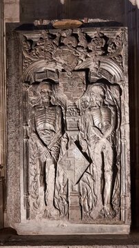 Tomb monument of Claude Bouton and wife in Notre Dame Church, Brussels, Belgium