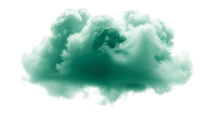 Dramatic teal cloud formation against a stark element on transparent background