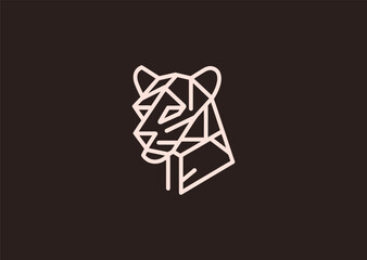 A clean leopard line art logo featuring smooth flowing strokes and expressive facial contours, symbolizing agility, confidence, and wild elegance with minimalist clarity