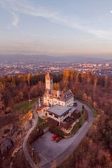The Liberecka Vysina Lookout Tower stands majestically in Liberec, Czechia