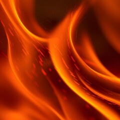 Intricate Macro of Fiery Abstraction: A Dramatic Fusion of Swirling Reds, Oranges, and Gentle Textured Gradients Evoking Dynamic Flame Patterns
