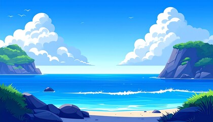 Scenic tropical beach landscape