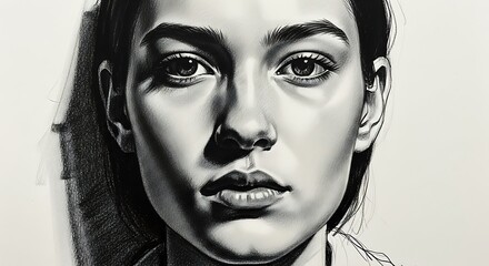 Realistic Charcoal Portrait of Woman