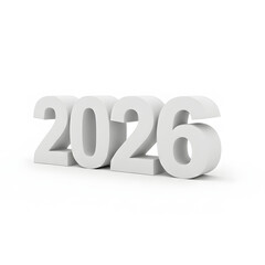 2026 Year Number isolated in 3D