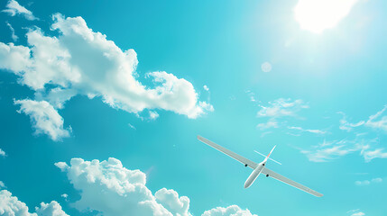 a glider soaring above a clear blue sky AI generated