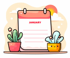 January 2026 calendar AI generated	