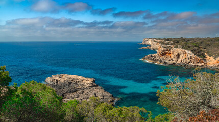 Cala S'Almunia, Santanyí, Mediterranean Sea, Mallorca, Islas Baleares, Spain, Europe