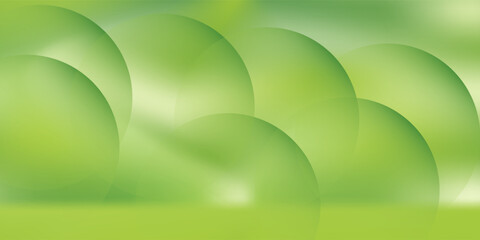 Nature gradient backdrop with bright sunlight. Abstract green blurred background.