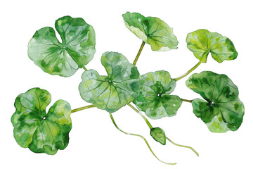 A watercolor illustration of lush green leaves with intricate details. the beauty of nature. ideal for botanical design projects or nature-themed decor