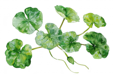 A watercolor illustration of lush green leaves with intricate details. the beauty of nature. ideal for botanical design projects or nature-themed decor