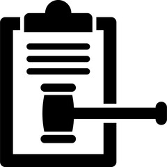 Direct Verdict Icon — Court Judgment & Legal Decision Glyph Symbol