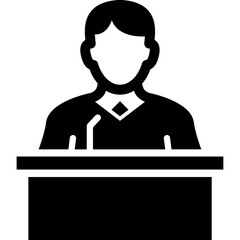 Child Custody Witness Icon — Family Law Testimony Glyph Symbol