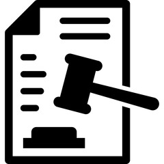 Capital Punishment Icon — Legal Penalty Glyph Symbol