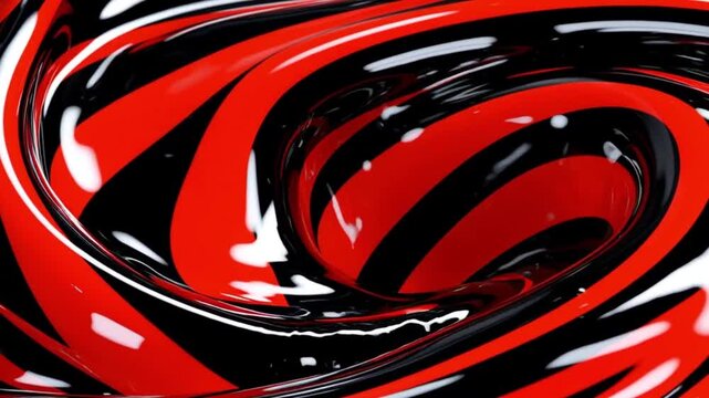 High-contrast red and black glossy stripes with a sleek, polished finish create a bold, modern abstract background featuring sharp reflections and smooth surfaces.