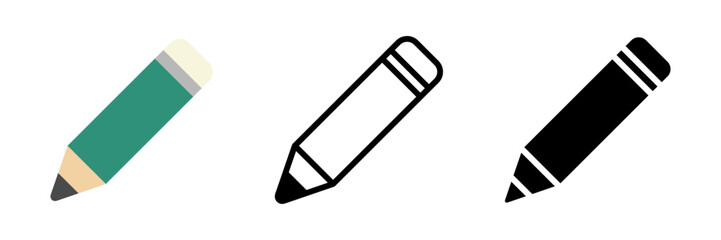 鉛筆アイコンセット｜Pencil Vector Icons