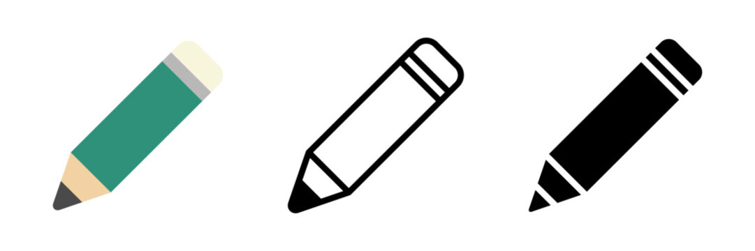 鉛筆アイコンセット｜Pencil Vector Icons