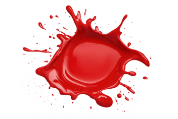 A splash of red liquid on a white background. the dynamic movement and energy of the color. ideal for artistic and design projects or as a striking visual element
