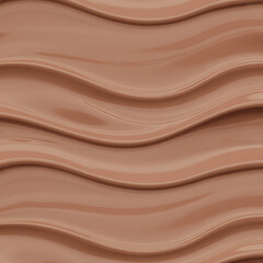 Fototapeta premium Abstract wavy pattern of smooth, flowing brown liquid or cream texture