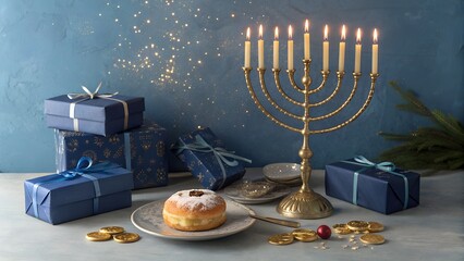 . Gold confetti stars are scattered across the foreground, adding to the joyous atmosphere.