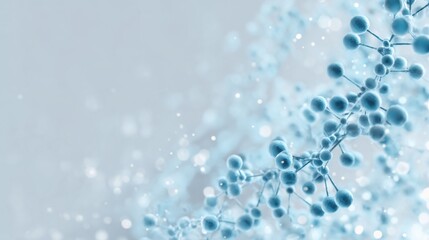 Gene technology background image, light blue color tone, minimalist style, stylish, large area of white space, high-definition
