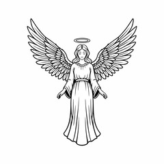illustration of a winged angel vector