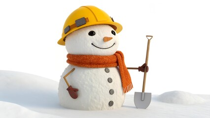 A charming and industrious snowman