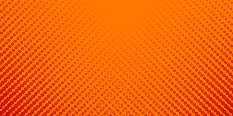Dots halftone orange color pattern gradient texture with technology digital background. Dots pop art comics with summer background. © Rosy