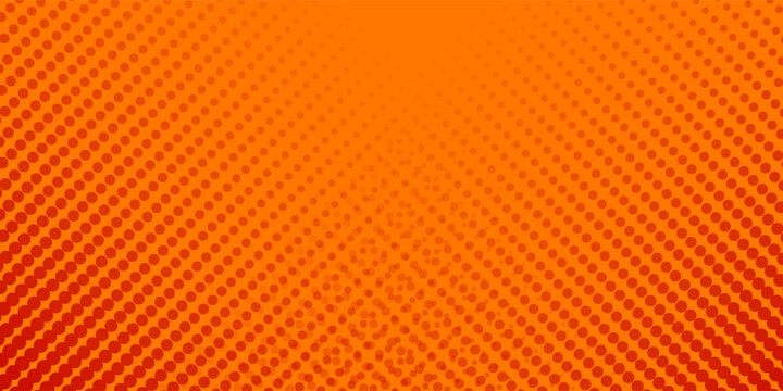 Dots halftone orange color pattern gradient texture with technology digital background. Dots pop art comics with summer background.
