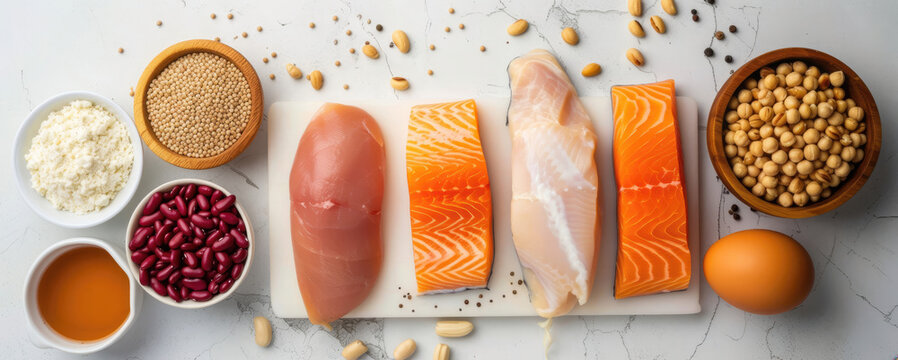 Protein sources for healthy diet and nutrition - Powered by Adobe