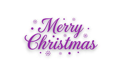 Elegant merry christmas text design in purple on a black background