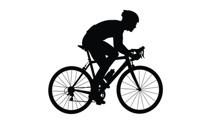 Road Cyclist Silhouette Vector Illustration