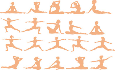 モーニングルーティンで寝起きにストレッチをする女性のイラスト