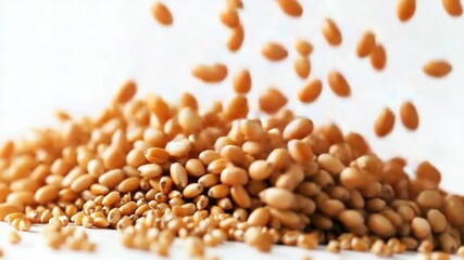 Video Grains fall from a white surface, a natural phenomenon