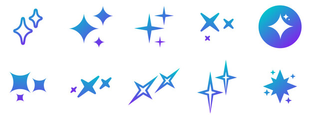Shine and sparkle stars icon