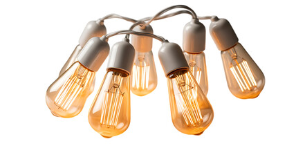 Vintage edison bulb string lights glowing warmly decoration