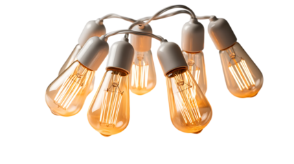 Vintage edison bulb string lights glowing warmly decoration