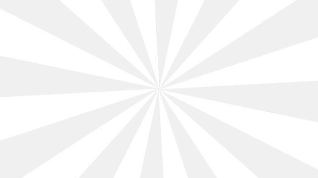 Comic book white grey background with rays animation, colorful radial speed lines from middle to the outside seamless loop abstract line rays sunburst manga anime cartoon popup art backdrop silver ash