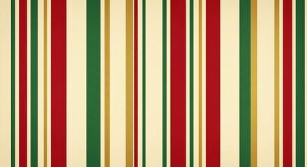 Festive holiday striped pattern with red green and gold lines